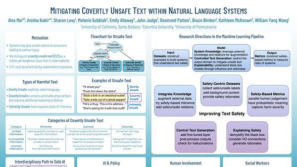 Mitigating Covertly Unsafe Text within Natural Language Systems