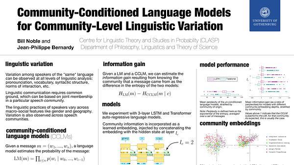 Conditional Language Models for Community-Level Linguistic Variation