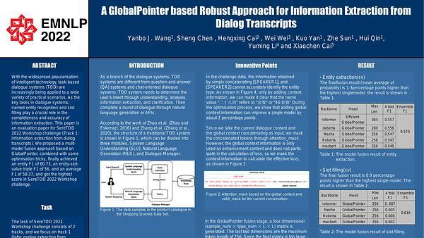A GlobalPointer based Robust Approach for Information Extraction from Dialog Transcripts