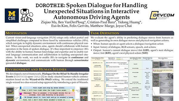 DOROTHIE: Spoken Dialogue for Handling Unexpected Situations in Interactive Autonomous Driving Agents
