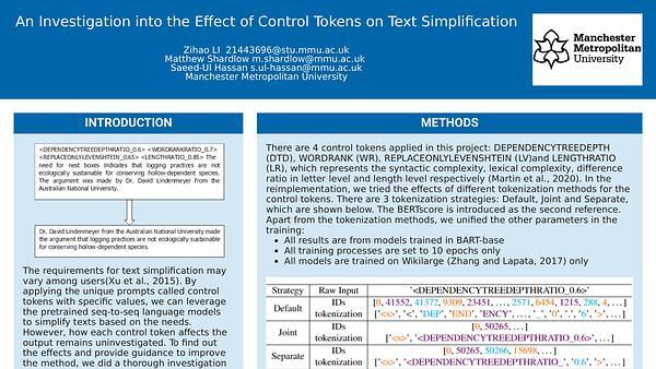 An Investigation into the Effect of Control Tokens on Text Simplification