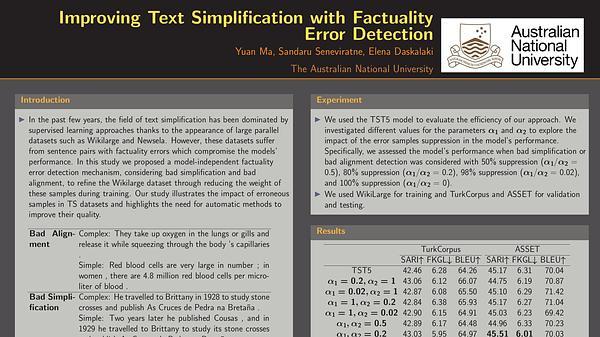 Improving Text Simplification with Factuality Error Detection