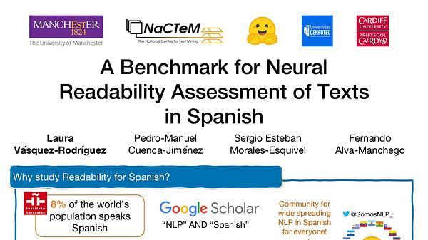 A Benchmark for Neural Readability Assessment of Texts in Spanish