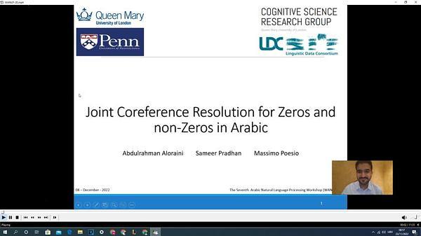 Joint Coreference Resolution for Zeros and non-Zeros in Arabic