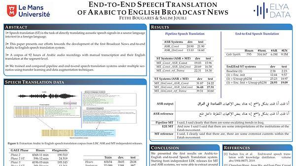 End-to-End Speech Translation of Arabic to English Broadcast News