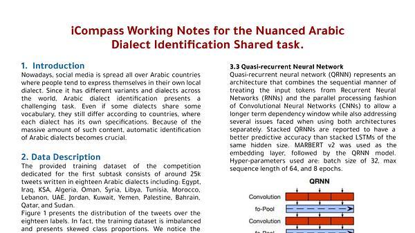 iCompass Working Notes for the Nuanced Arabic Dialect Identification Shared task