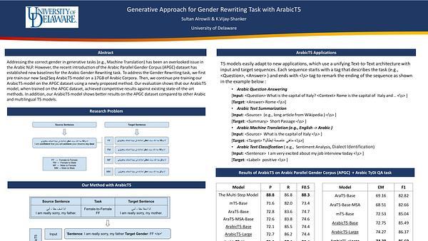 Generative Approach for Gender-Rewriting Task with ArabicT5