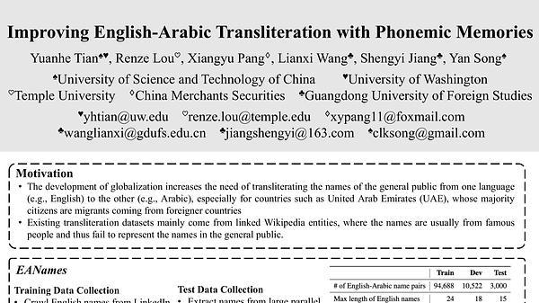 Improving English-Arabic Transliteration with Phonemic Memories