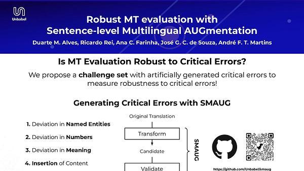 Robust MT Evaluation with Sentence-level Multilingual Augmentation