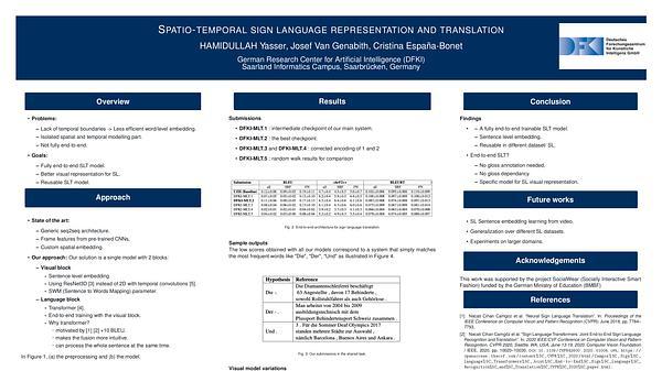 Spatio-temporal Sign Language Representation and Translation