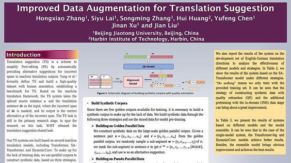 Improved Data Augmentation for Translation Suggestion