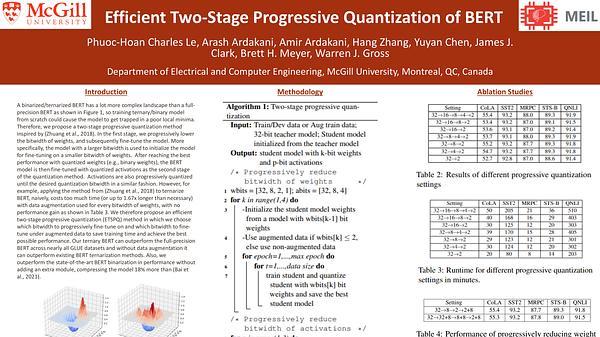 Efficient Two-Stage Progressive Quantization of BERT