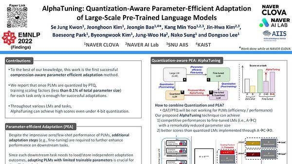 AlphaTuning: Quantization-Aware Parameter-Efficient Adaptation of Large-Scale Pre-Trained Language Models