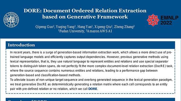 DORE: Document Ordered Relation Extraction based on Generative Framework