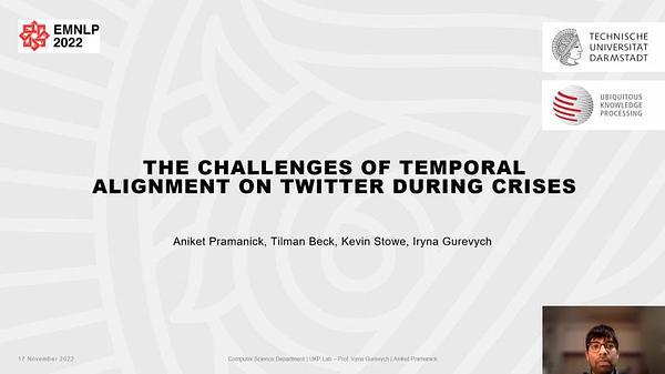 The challenges of temporal alignment on Twitter during crises