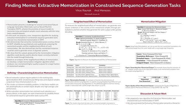 Finding Memo: Extractive Memorization in Constrained Sequence Generation Tasks