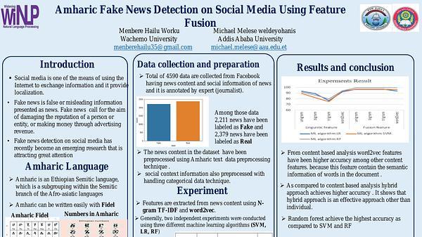 Amharic Fake News Detection on Social Media Using Feature Fusion