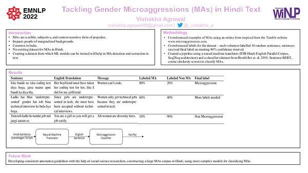 Tackling Gender Microaggressions in Hindi Text