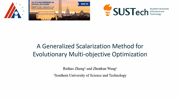 A Generalized Scalarization Method for Evolutionary Multi-objective Optimization
