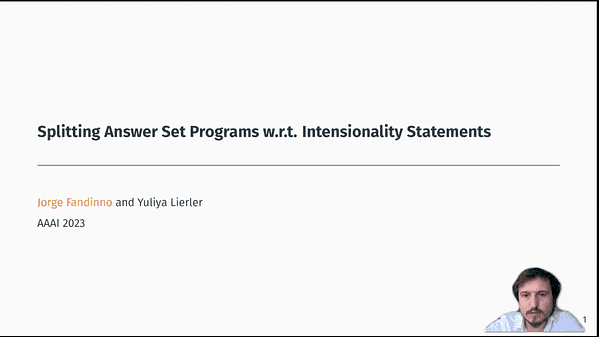 Splitting Answer Set Programs with respect to Intensionality Statements