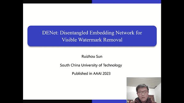 DENet: Disentangled Embedding Network for Visible Watermark Removal