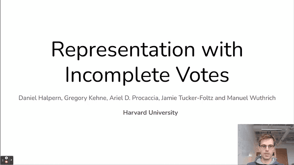 Representation with Incomplete Votes