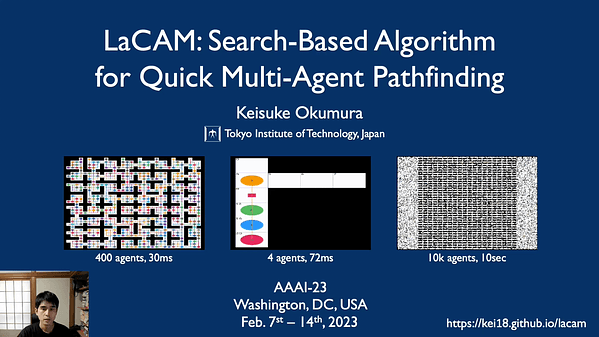 LaCAM: Search-Based Algorithm for Quick Multi-Agent Pathfinding