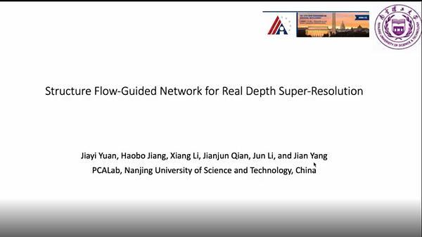 Structure Flow-Guided Network for Real Depth Super-Resolution