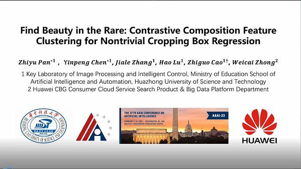 Find Beauty in the Rare: Contrastive Composition Feature Clustering for Nontrivial Cropping Box Regression