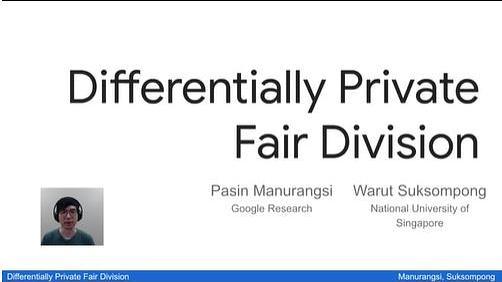 Differentially Private Fair Division
