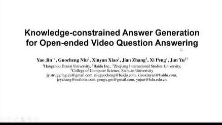 Knowledge-constrained Answer Generation for Open-ended Video Question Answering