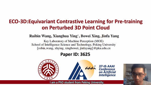ECO-3D: Equivariant Contrastive Learning for Pre-training on Perturbed 3D Point Cloud