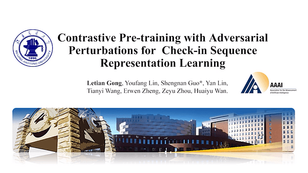Contrastive Pre-training with Adversarial Perturbations for Check-in Sequence Representation Learning
