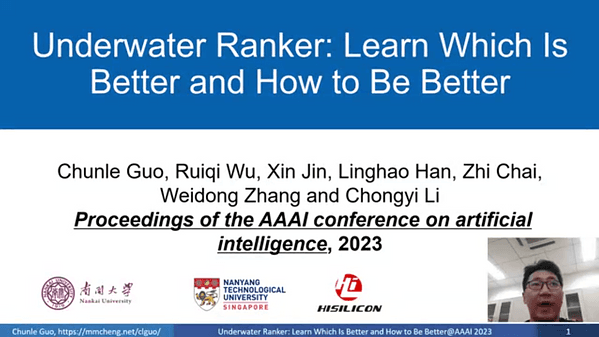 Underwater Ranker: Learn Which Is Better and How to Be Better