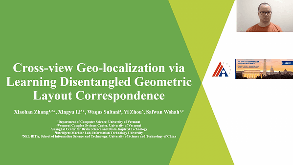 Cross-view Geo-localization via Learning Disentangled Geometric Layout Correspondence