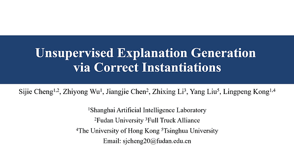 Unsupervised Explanation Generation via Correct Instantiations