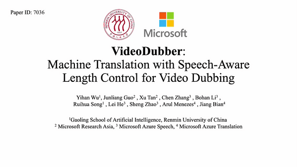 VideoDubber: Machine Translation with Speech-aware Length Control for Video Dubbing
