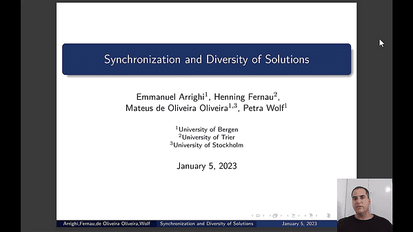 Synchronization and Diversity of Solutions