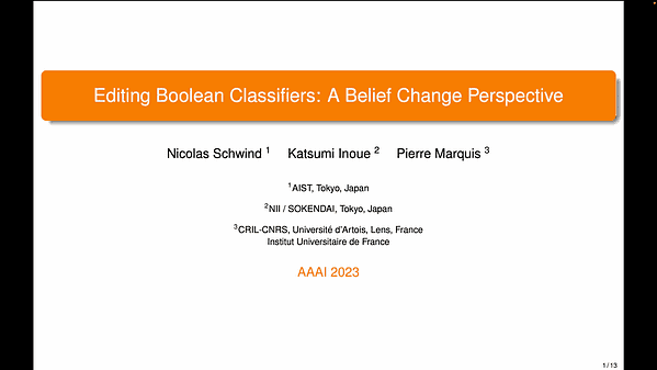 Editing Boolean Classifiers: A Belief Change Perspective