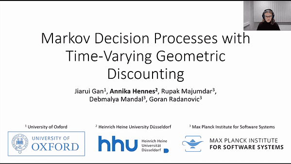 Markov Decision Processes with Time-Varying Geometric Discounting