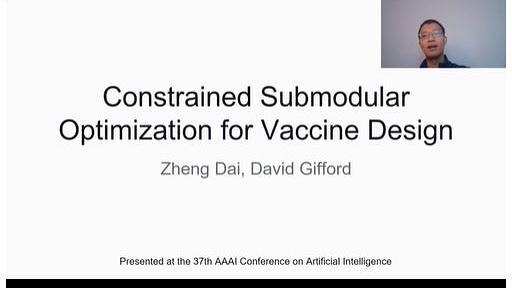 Constrained Submodular Optimization for Vaccine Design