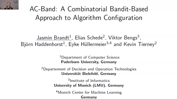 AC-Band: A Combinatorial Bandit-Based Approach to Algorithm Configuration