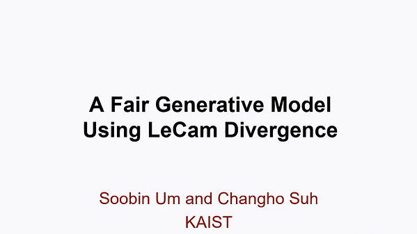 A Fair Generative Model Using LeCam Divergence