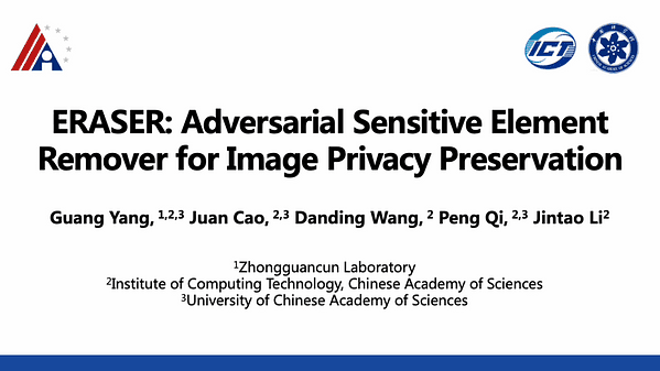 ERASER: AdvERsArial Sensitive Element Remover for Image Privacy Preservation