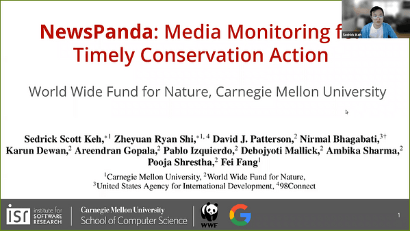 NewsPanda: Media Monitoring for Timely Conservation Action