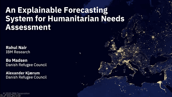 An Explainable Forecasting System for Humanitarian Needs Assessment