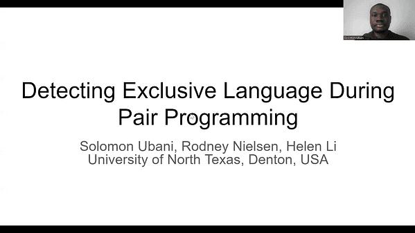 Detecting Exclusive Language During Pair Programming