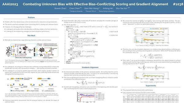 Combating Unknown Bias with Effective Bias-Conflicting Scoring and Gradient Alignment