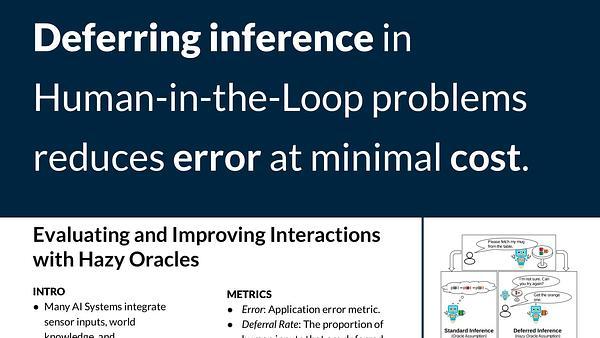 Evaluating and Improving Interactions with Hazy Oracles