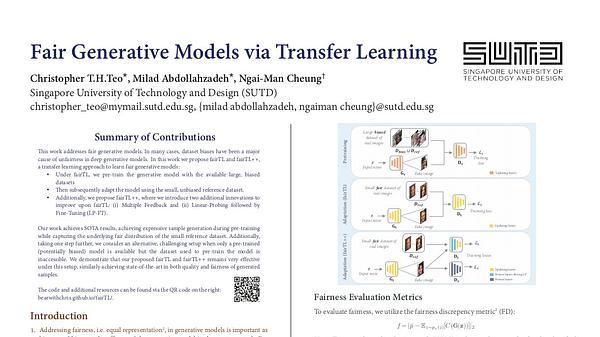 Fair Generative Models via Transfer Learning